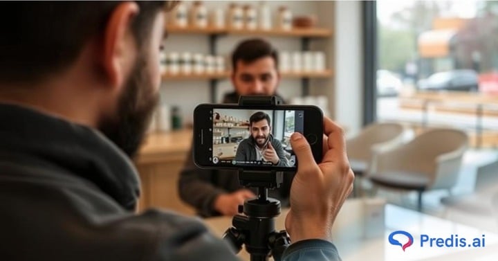 An influencer in a bakery