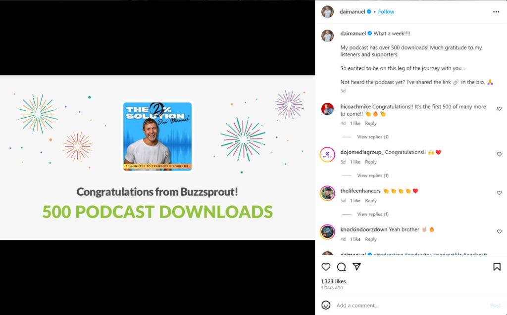 500 podcasts downloads
