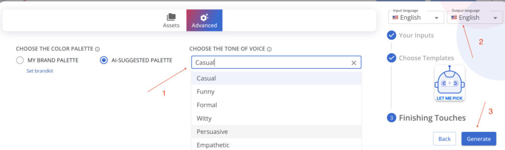 select the tone of your post