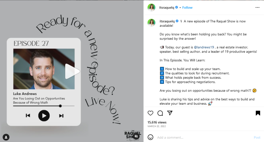 Instagram podcast content idea