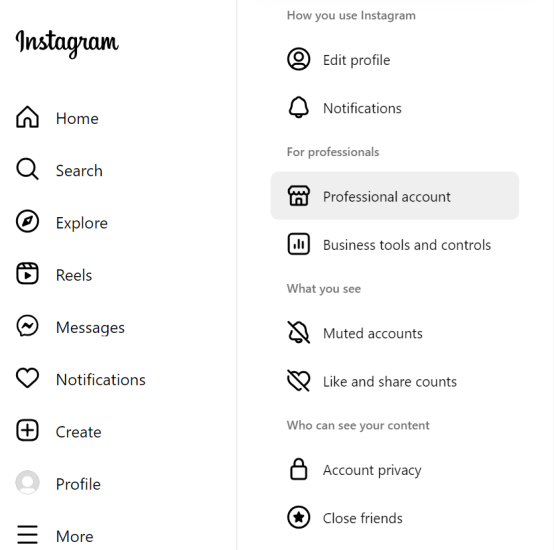 Das professionelle Dashboard von Instagram