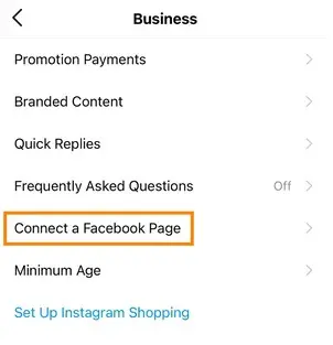 Connect Facebook professional page to your Instagram account