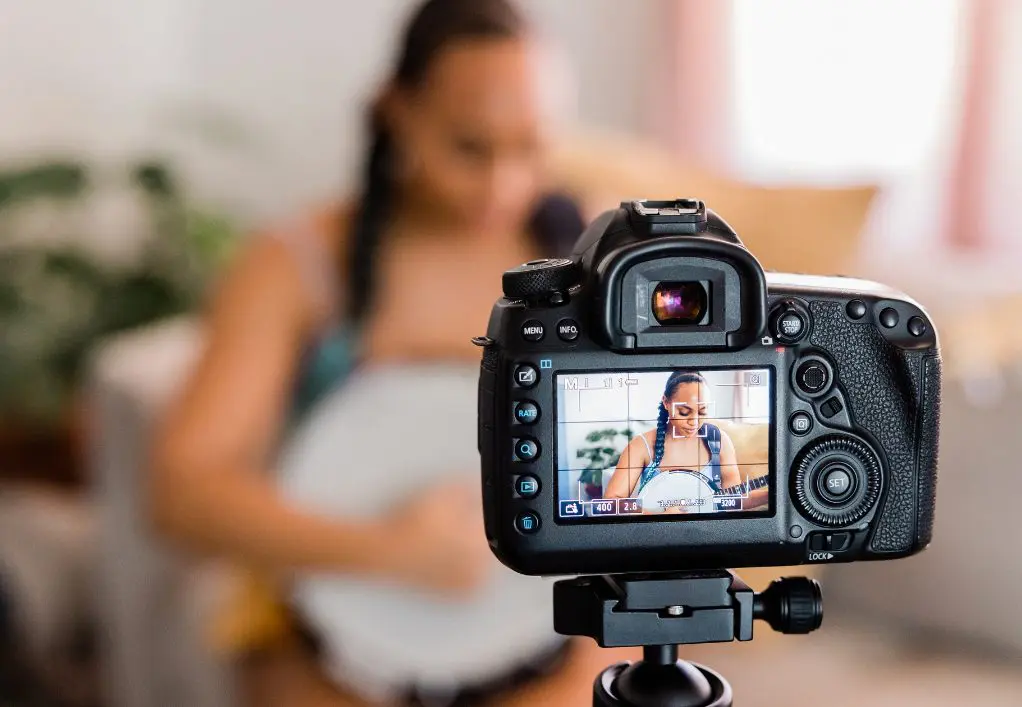 Video being recorded on a camera