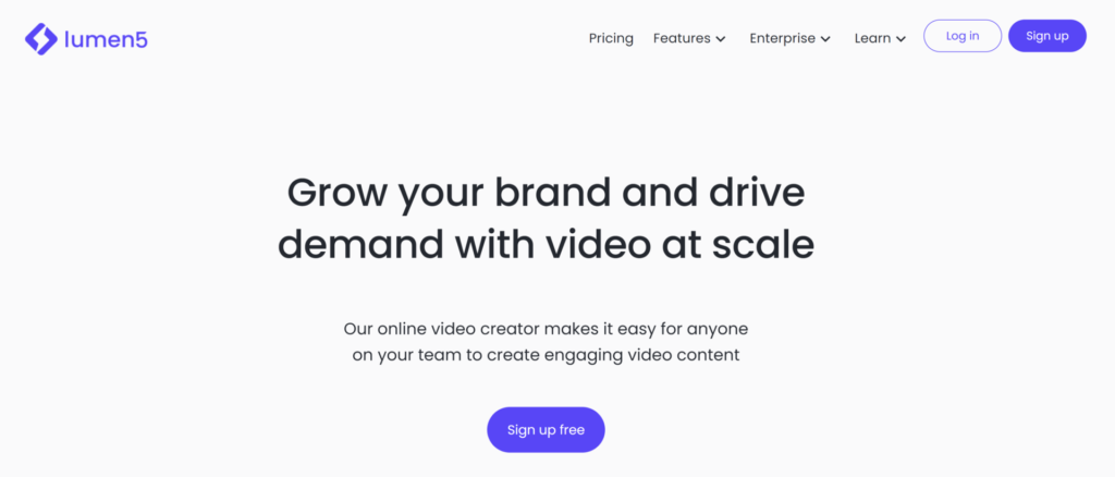 Lumen5 Startseite – Erweitern Sie Ihre Marke mit Videos