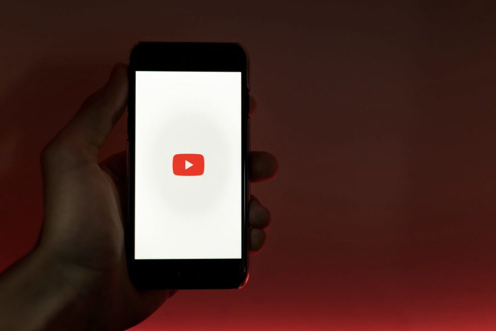 YouTube icon on a smartphone