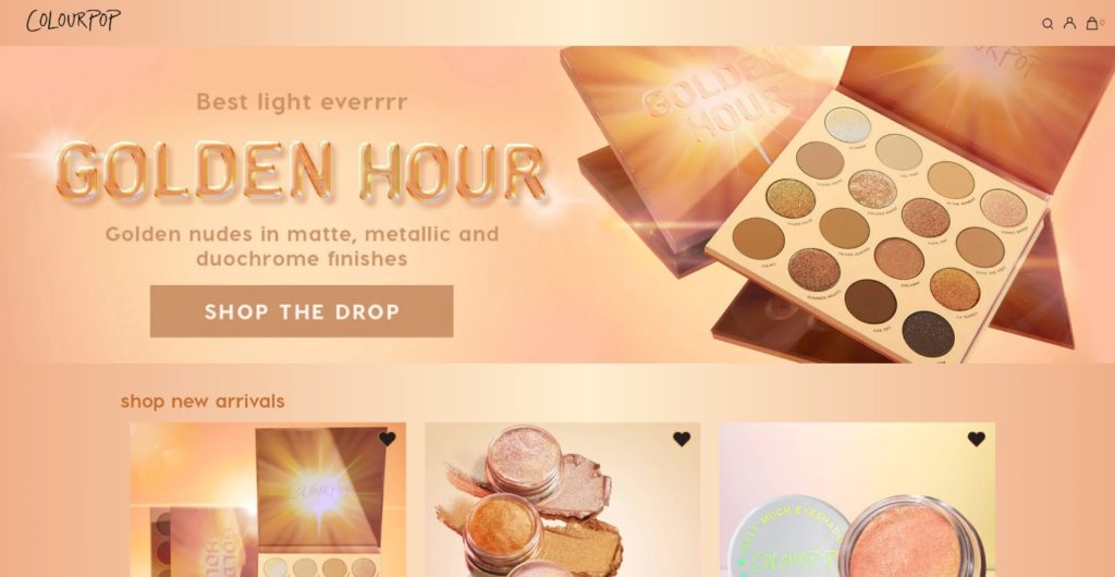 Colour Pop's online storefront
