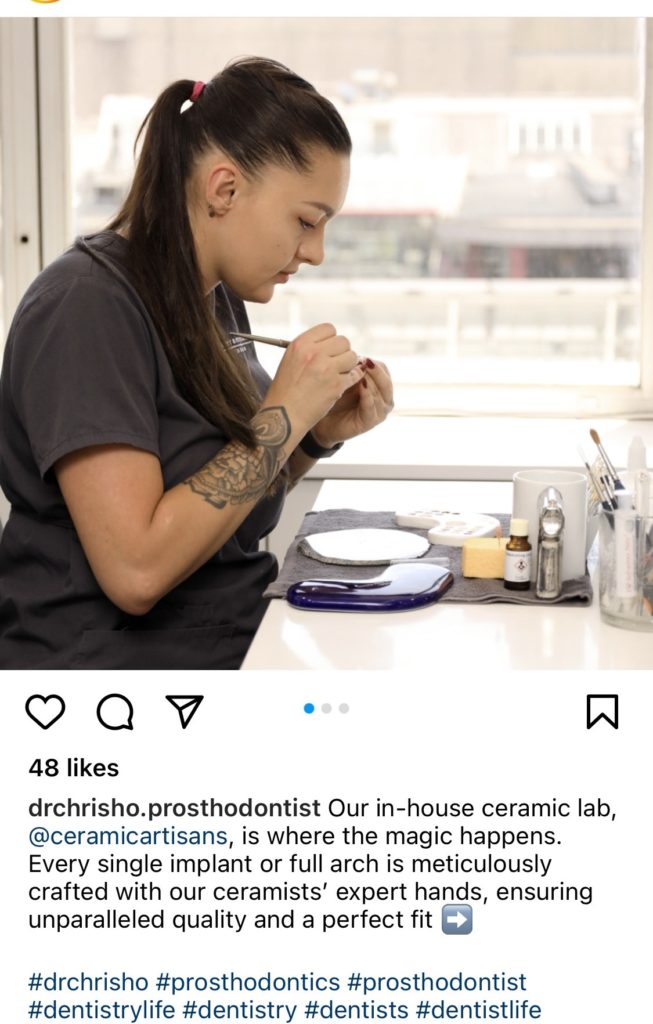 Instagram post - Spotlight on an employee in a dental clinic