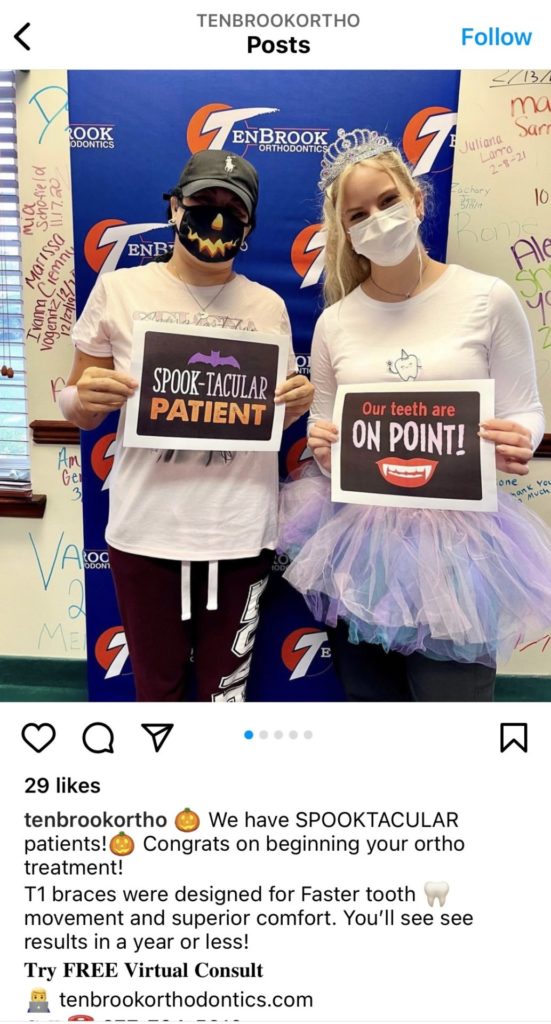 instagram post on dental care