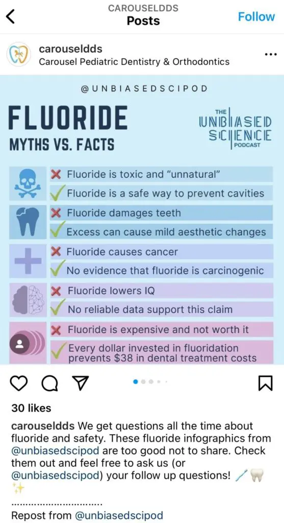 instagram post on dental care