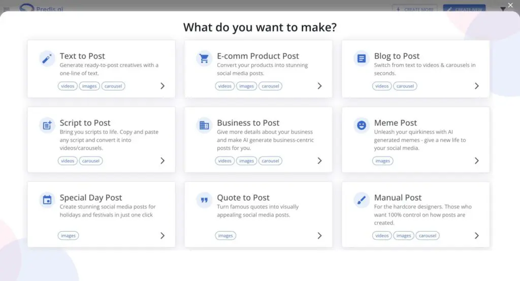 Predis.ai features