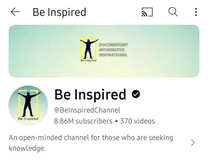 BeInspired YouTube Channel