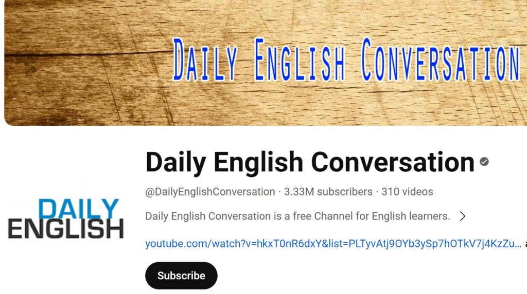 Daily English Conversation's YouTube page