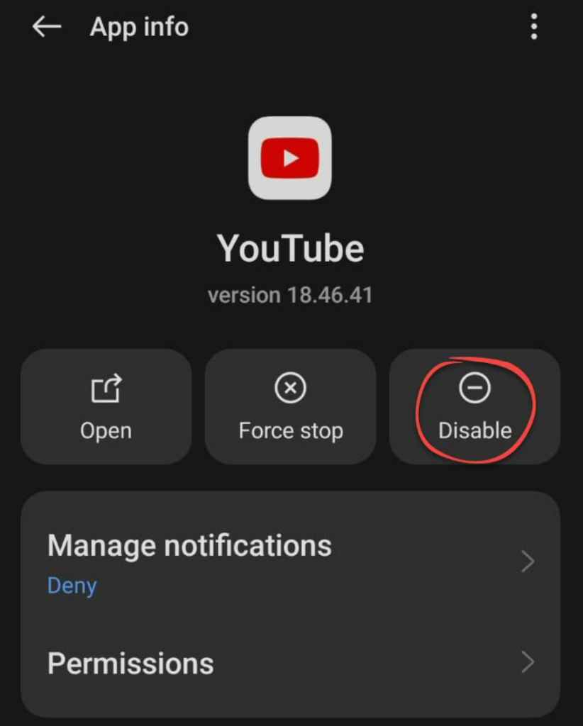 Telefonda YouTube'u devre dışı bırakın