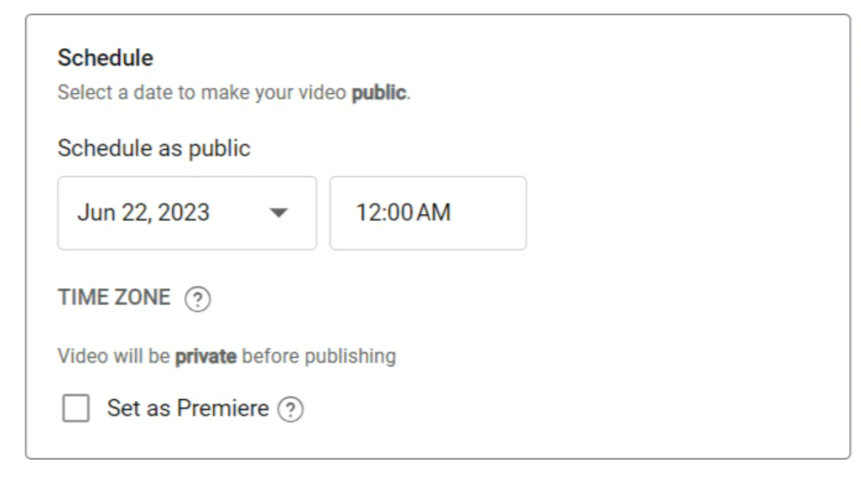 Scheduling a YouTube short