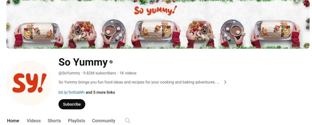 So Yummy's YouTube channel
