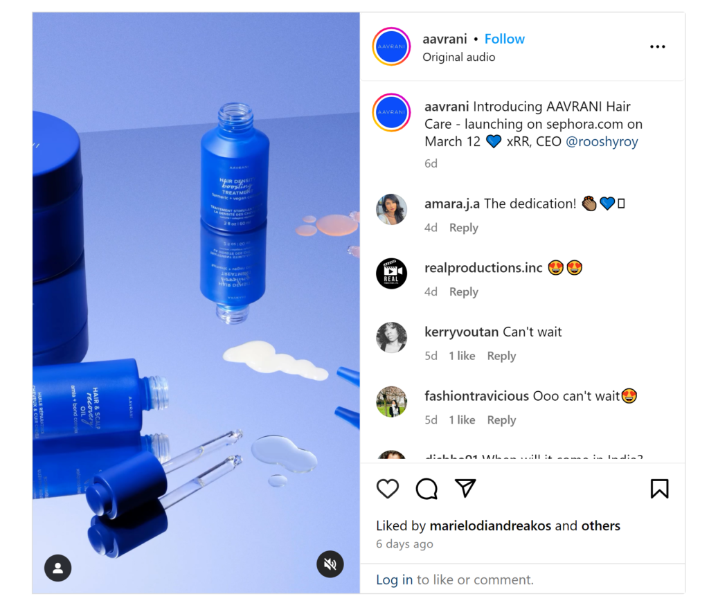 Instagram-post achter de schermen van een merk