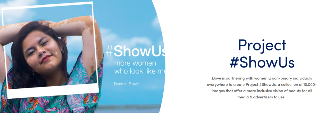 Hashtag de la campaña #ShowUs de Dove