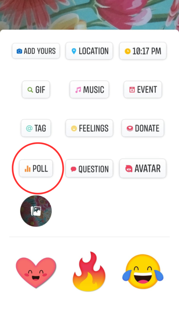 Selecting the 'Poll' option