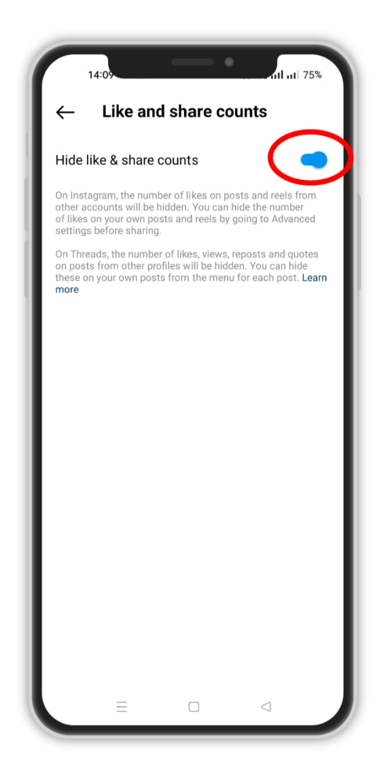 Hide like and share counts
