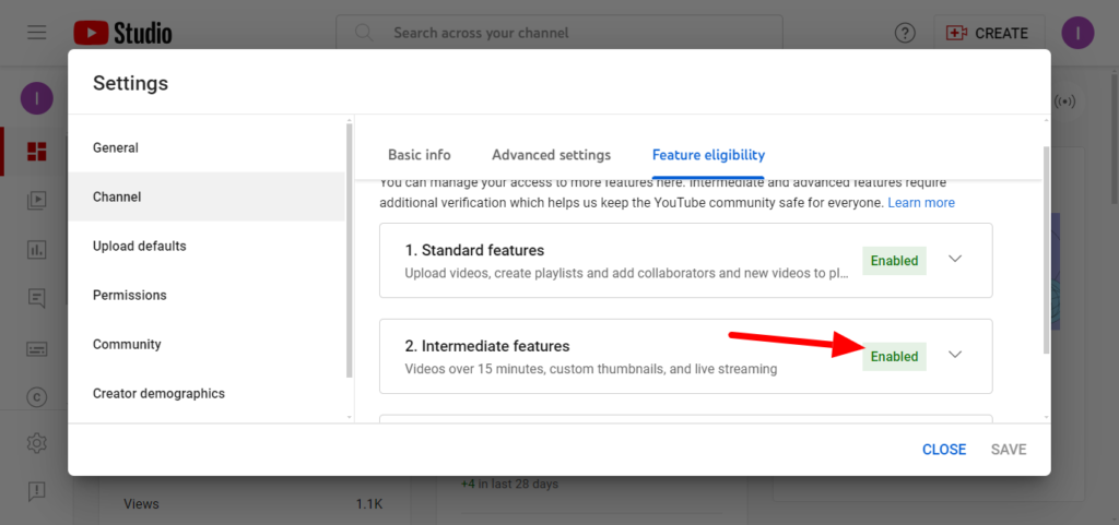 Geef informatie over geschiktheid weer in de kanaalinstellingen van YouTube