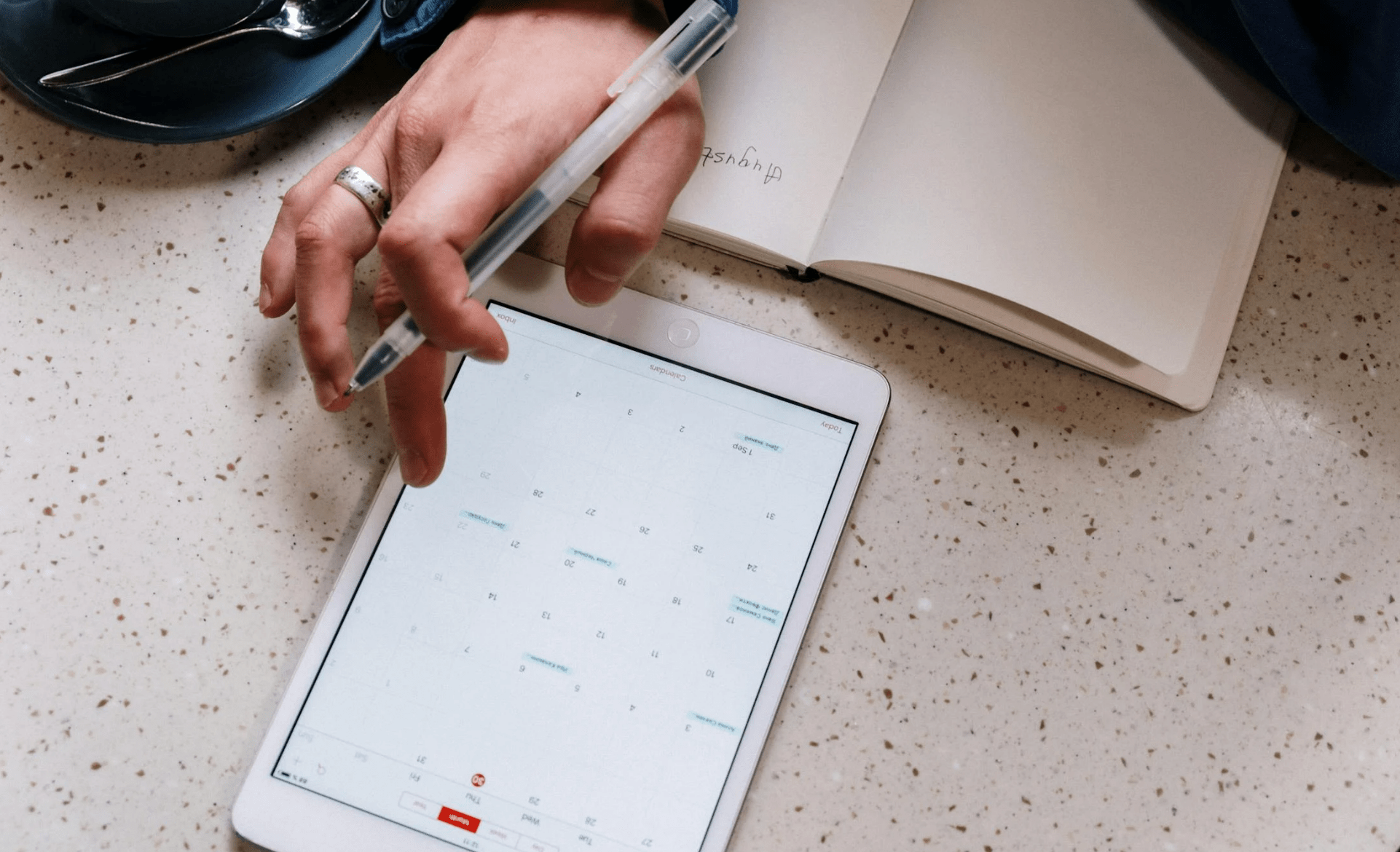 calendar on a tablet