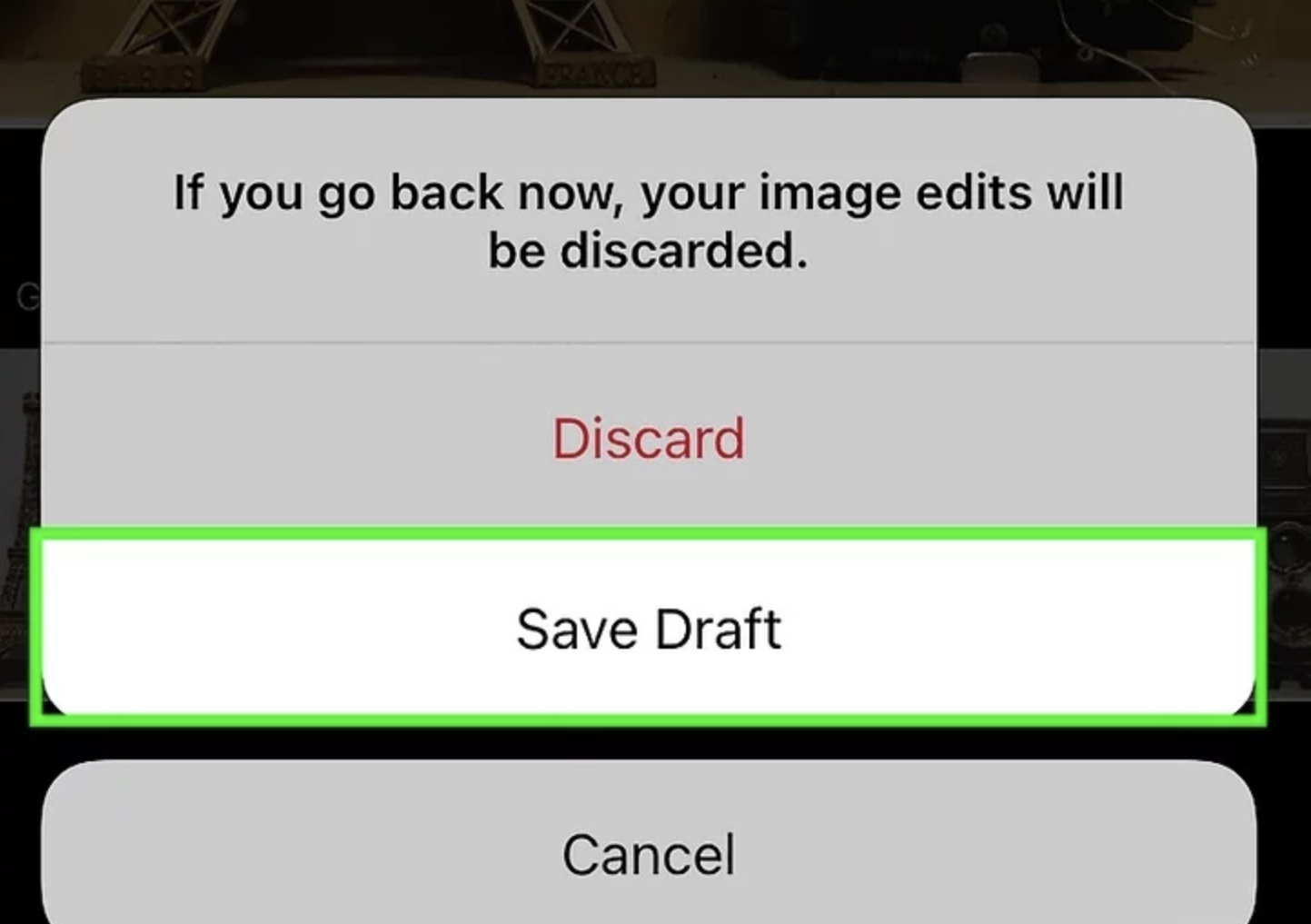 Instagram save draft