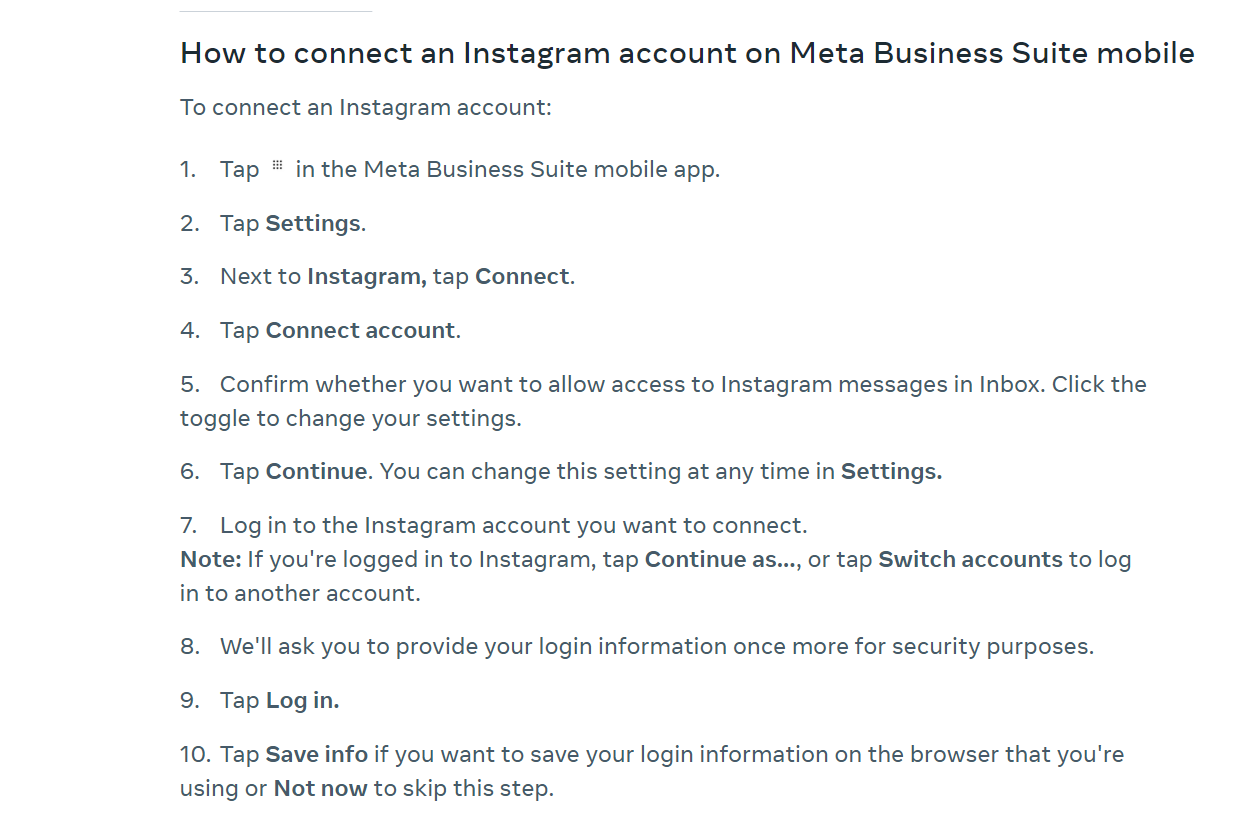 Linking Instagram to Meta Business Suite