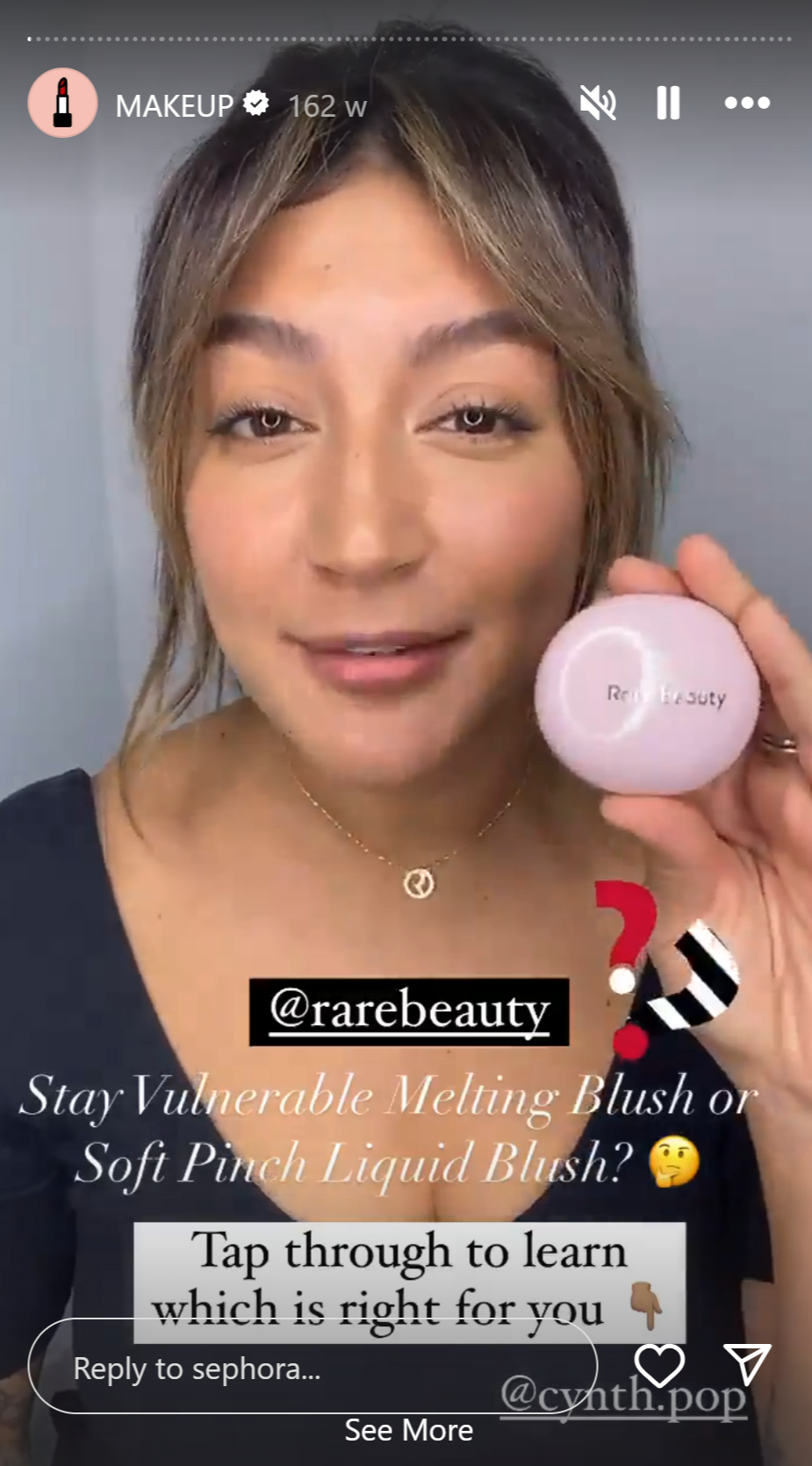 Sephora's tutorial story on Instagram 