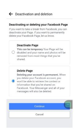 facebook deactivation and deletion