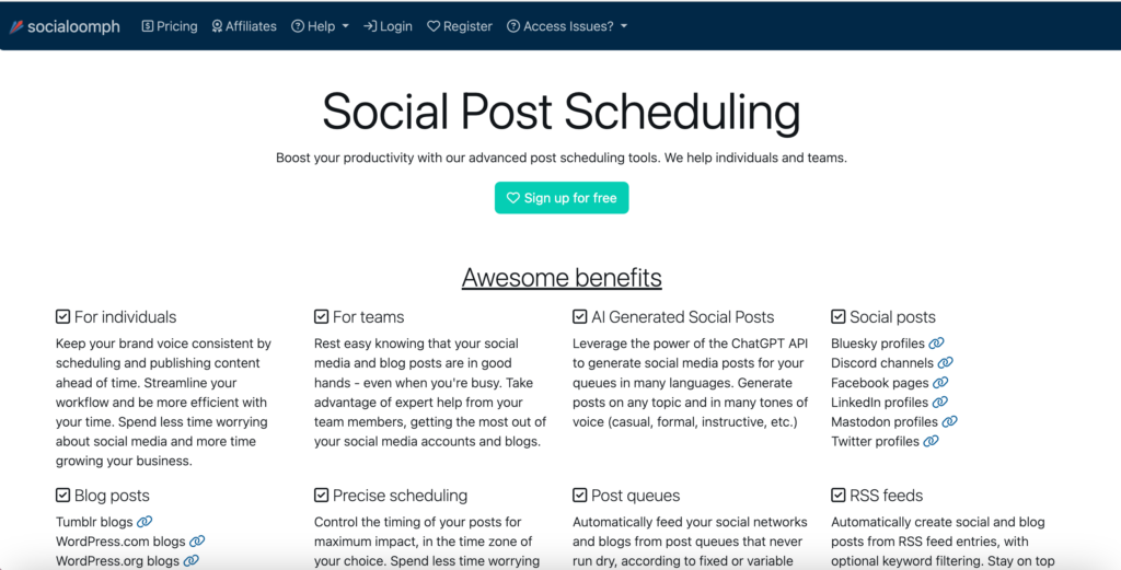 Social Omph- Home Page