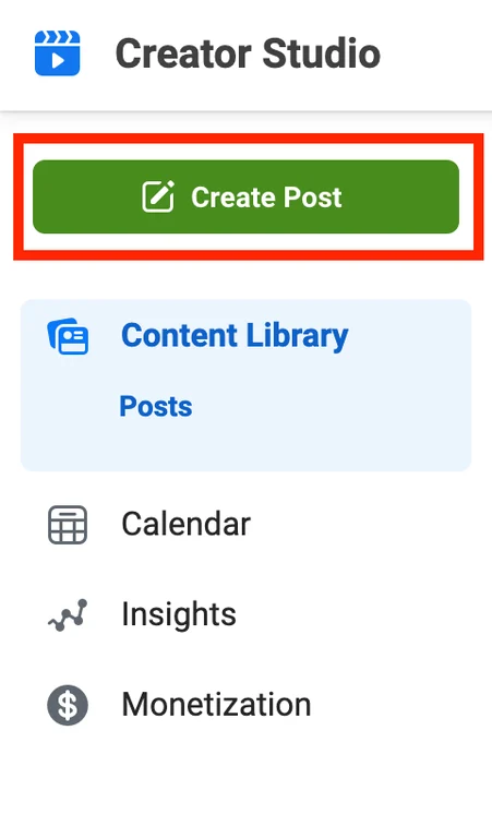 Select create post to create new post