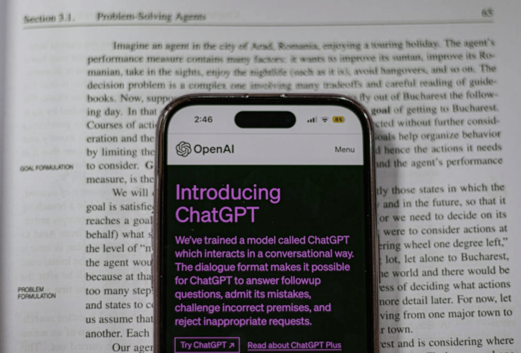 ChatGPT prompt page on a smartphone
