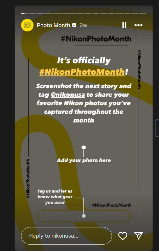 Nikon USA's Instagram story