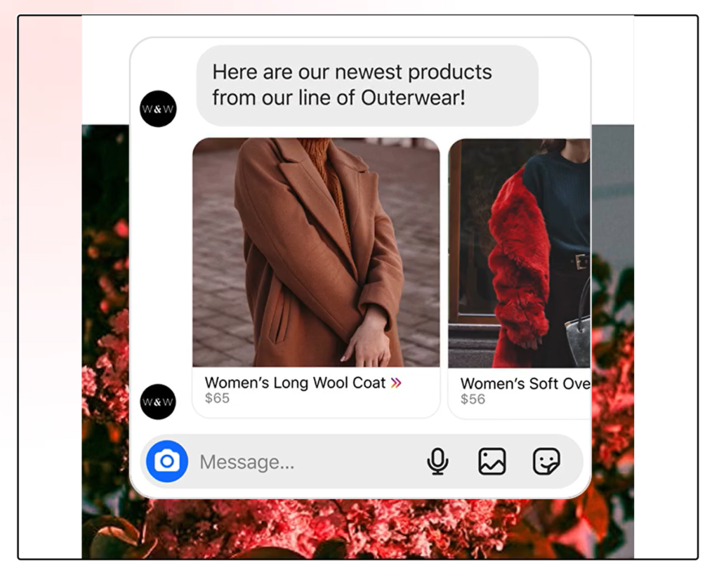 Product updates on Instagram DMs