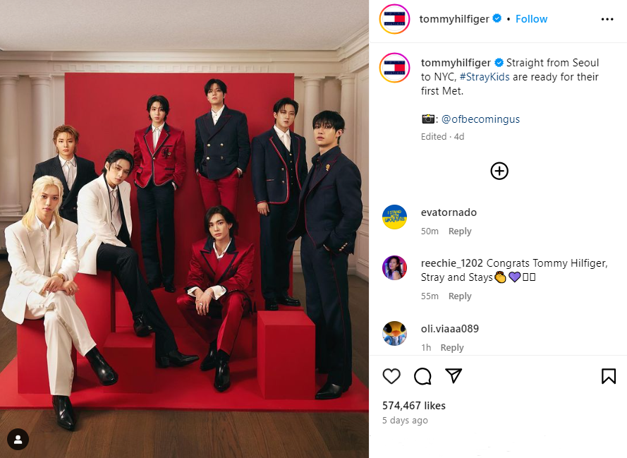 Tommy Hilfiger shows K-Pop members advertising different clothes instead of having one big product launch.