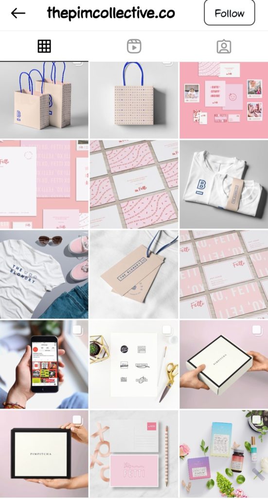 thepimcollective.co's Pink and White Instagram Layouts