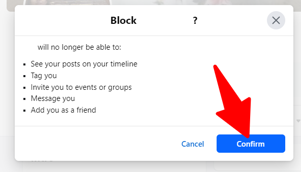 Confirm blocking