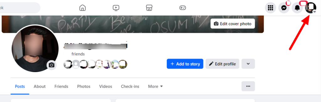 Screenshot of a Facebook Account