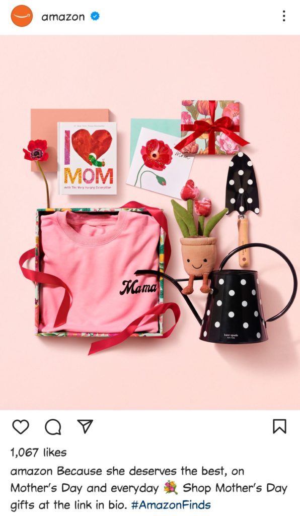 Amazon's Mother's Day Gift Post on Instagram