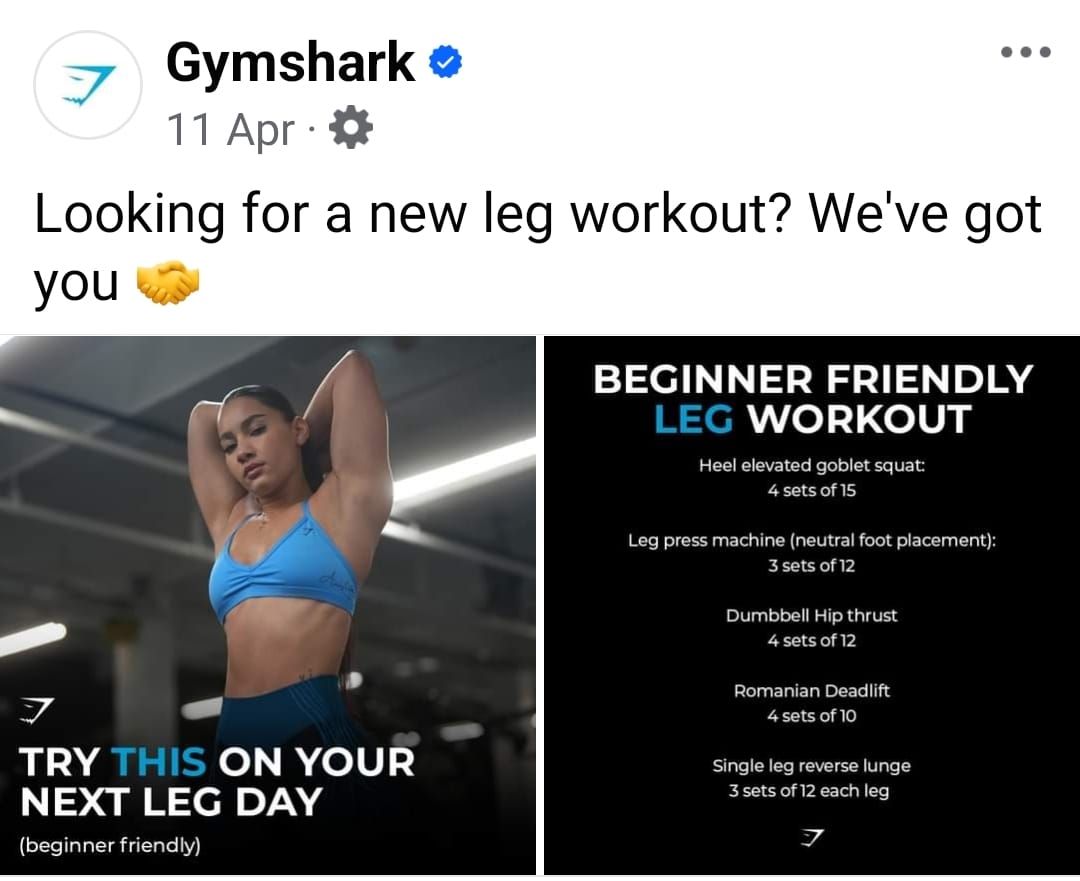 Gymshark's Facebook Ad
