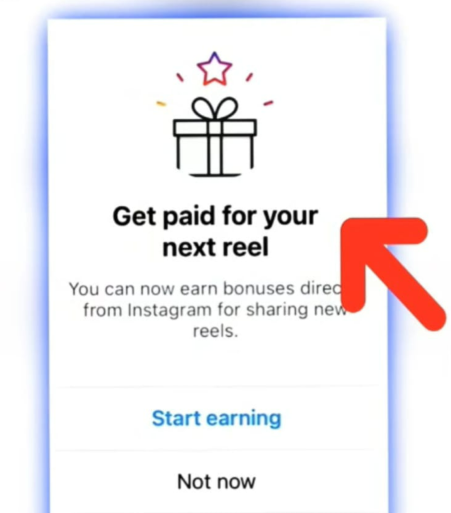 Get paid for reels notification