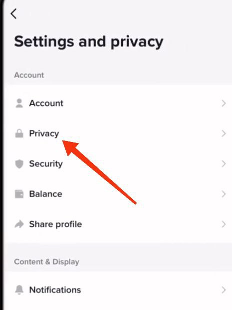 tiktok privacy button