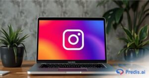 Instagram Logo in laptop screen