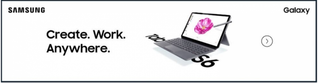 Banner ad of a laptop