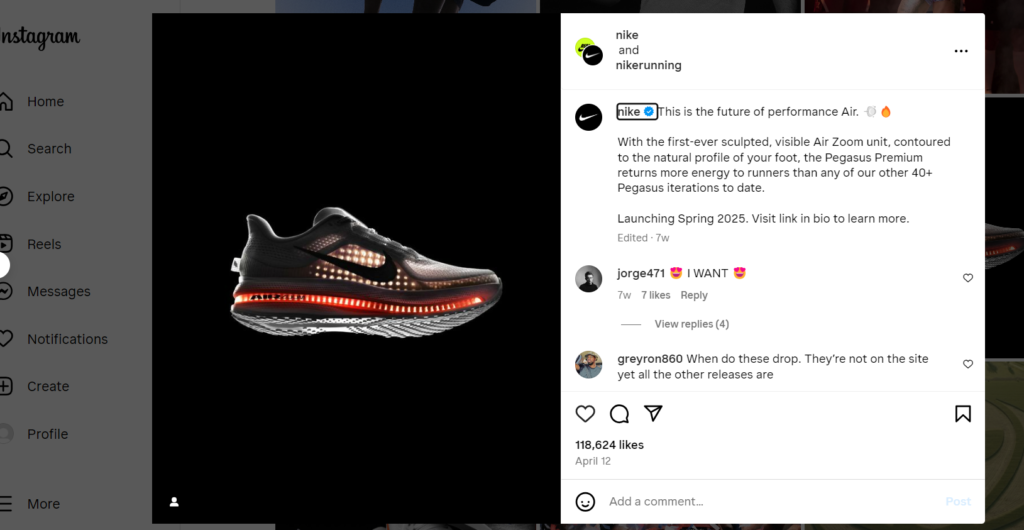 Nike's Instagram ad