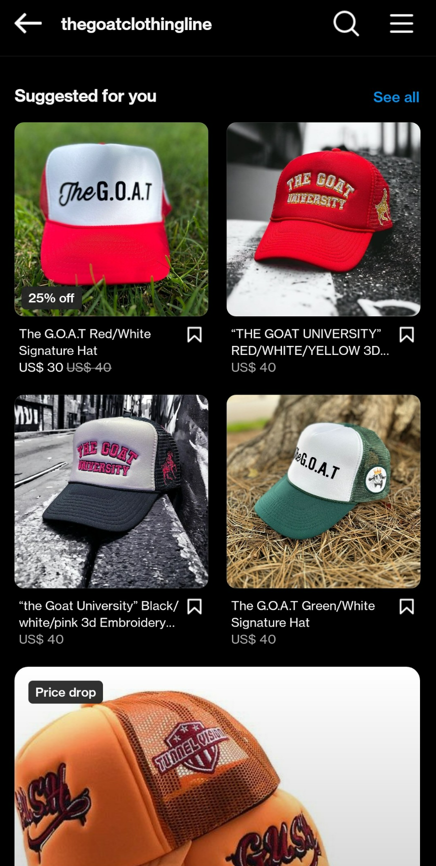 the goat clothing line online shop