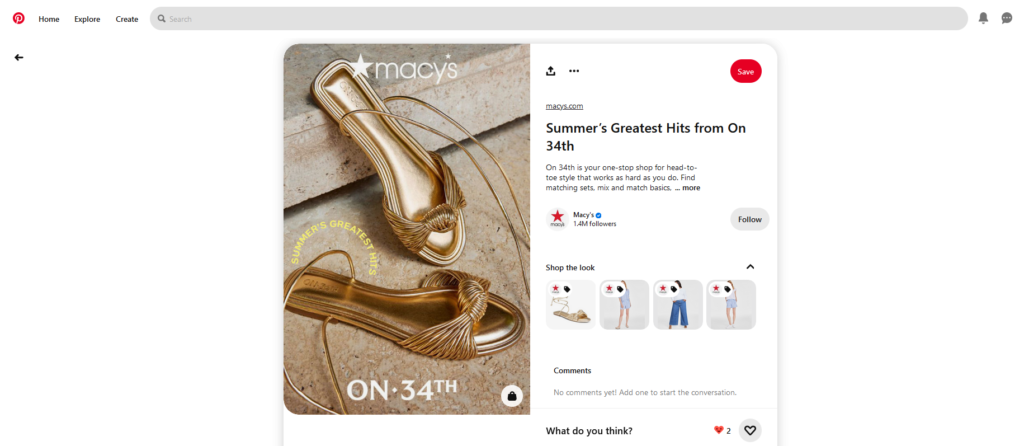 Example of high-quality image by Macy's on Pinterest