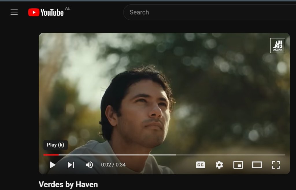 Ad on YouTube