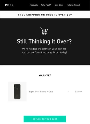 Peel, a Shopify store that sells bespoke phone cases