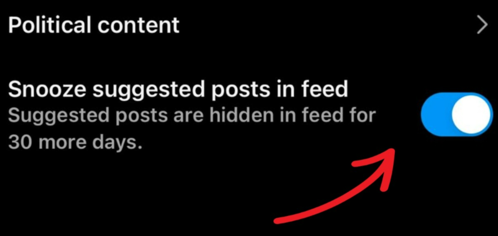 snooze suggested posts